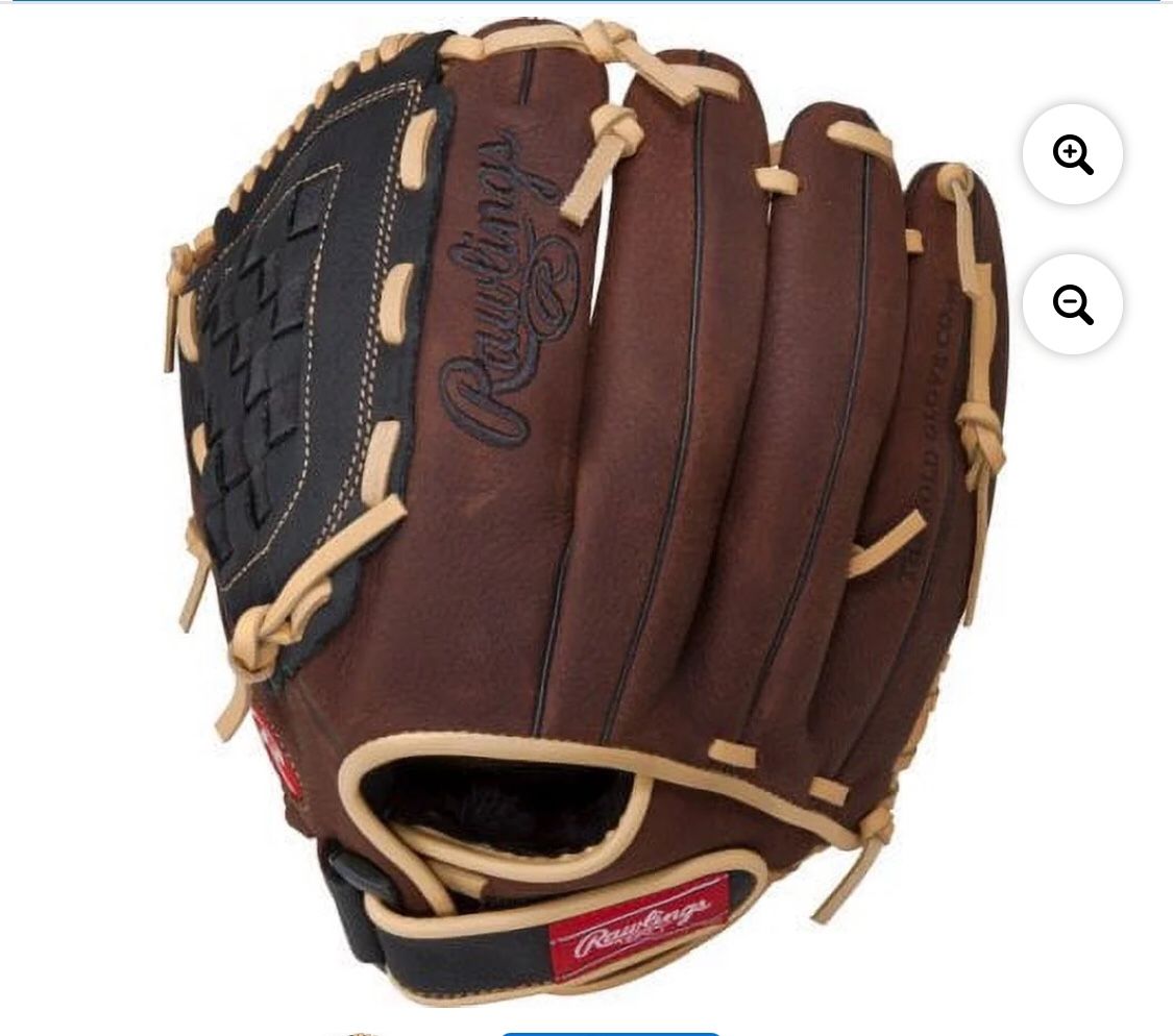 Brand New Rawlings 12.5" Baseball & Softball Glove, Left Hand Throw