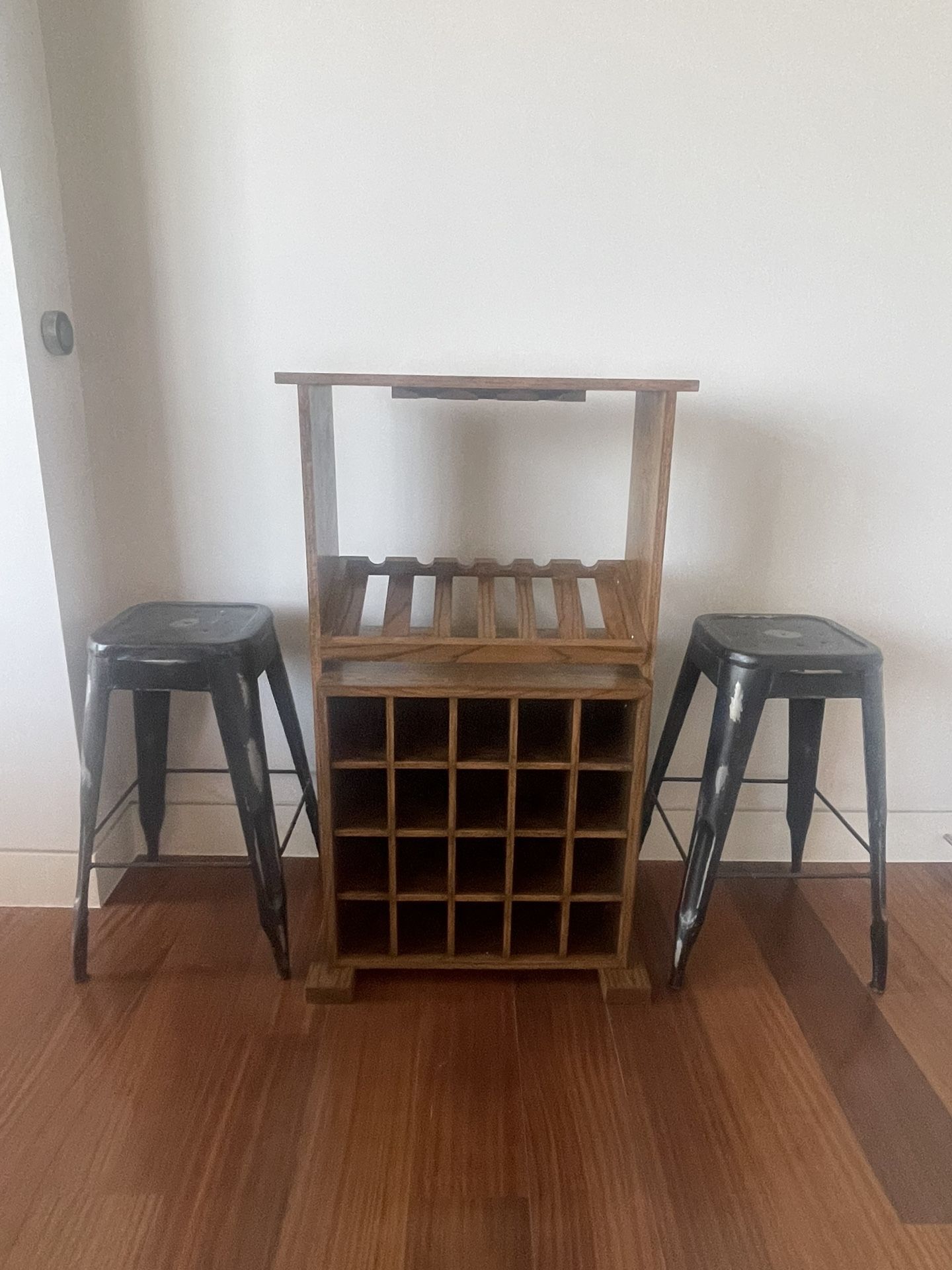 2 Black Metal Stools