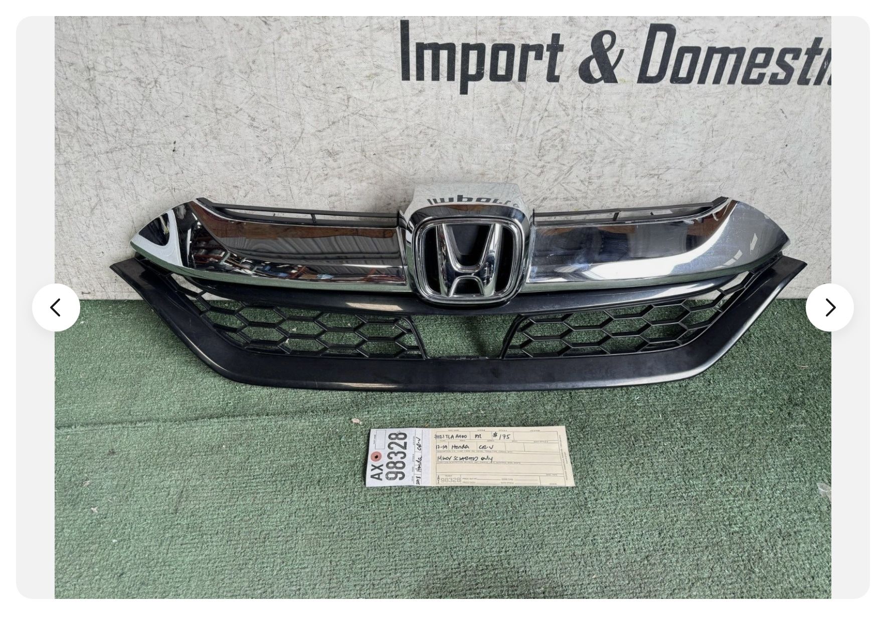 w/emblem 2017 - 2018 - 2019 HONDA CRV CR-V FRONT BUMPER GRILLE OEM AX98328