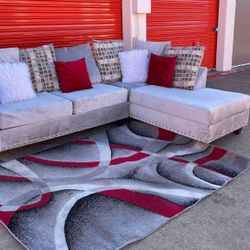 Sectional Grey Precio Firmé No Pillow Red And White 