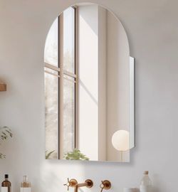 24 x 36 Inches Recessed Or Surface Mounted Arched Medicine Cabinet with Adjustable Shelves