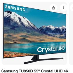 Samsung 55” UN55TU850D 4k UHD HDR Crystal HDTV. Year 2021