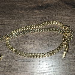 Shop Gld 22 Inch 8mm Gold Plated Cuban Chain 