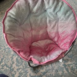 Mermaid Scales Saucer Chair – Pink and Silver Shimmer