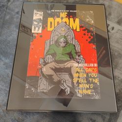 MF Doom album cover Photo Frames 11 inch x 14 inch GLASS 

