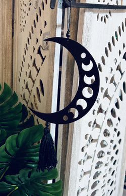 Wooden Moon Phases Hanging Decor