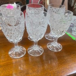 Vintage Crystal Set Of Six Glasses Glass Set 