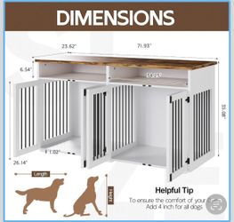 Large Double Dog Crate Furniture with Storage Shelf