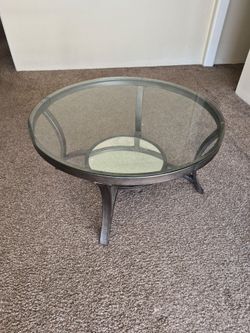 Glass round coffee table