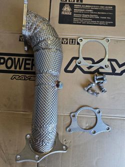 Hard lagged shield catless downpipe for k20c1 civic type r fk8 fl5, accord cv2 tlx 2.0t