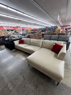 Odette Leather Sectional 2 Piece