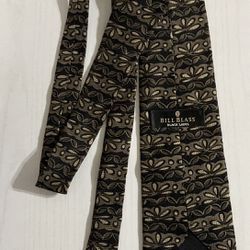 Vintage Silk Bill Blass Black Label Tie Men’s Neck Tie Bronze Black Beige NWOT