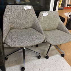 Beige & Black Rolling Chair