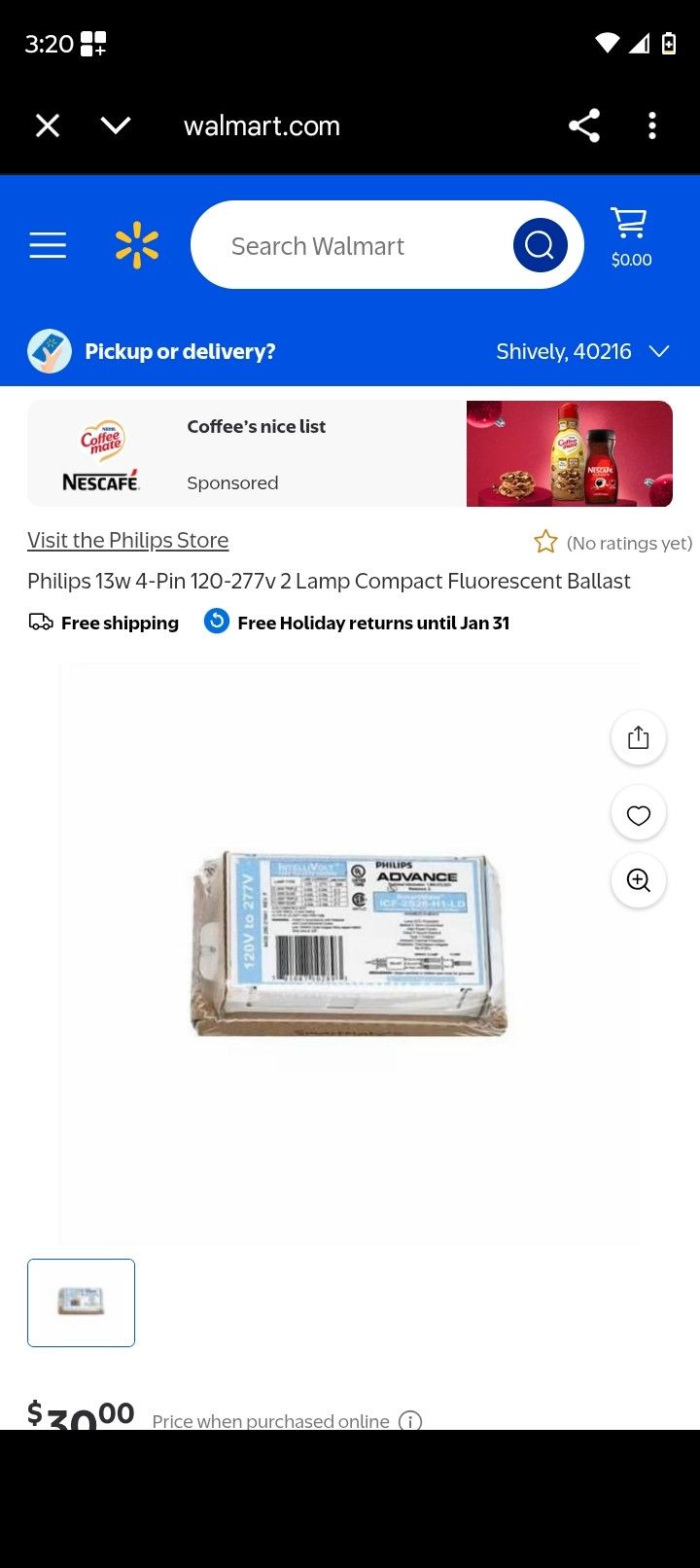 Ballast ( Smart Mate ICF-2S26-H1-LD) 120V to 277V