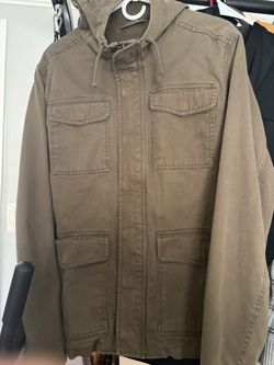 XL green rain coat