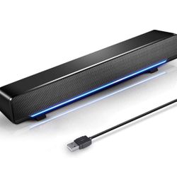 New! USB Powered Sound Bar Speakers for Computer Desktop Laptop PC, Black (USB)