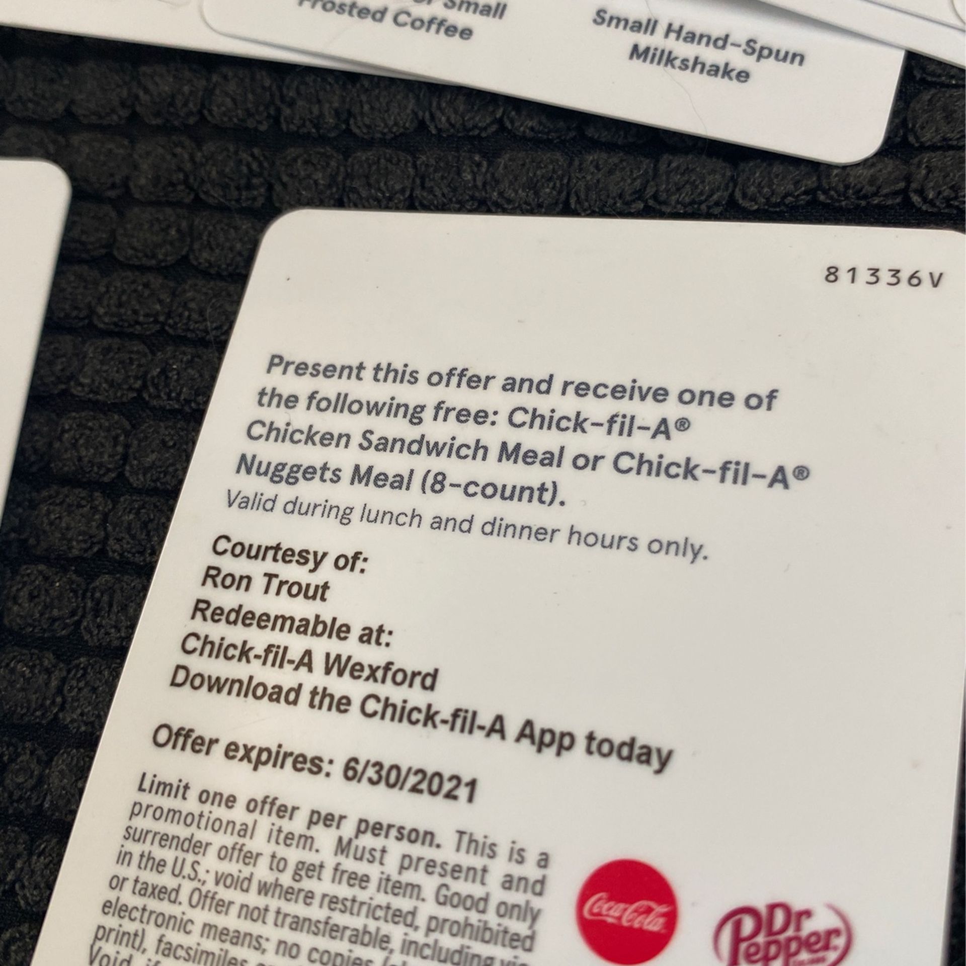 Chick Fil A card for Teacher or Baby-Sitter – Ash's Party Accents