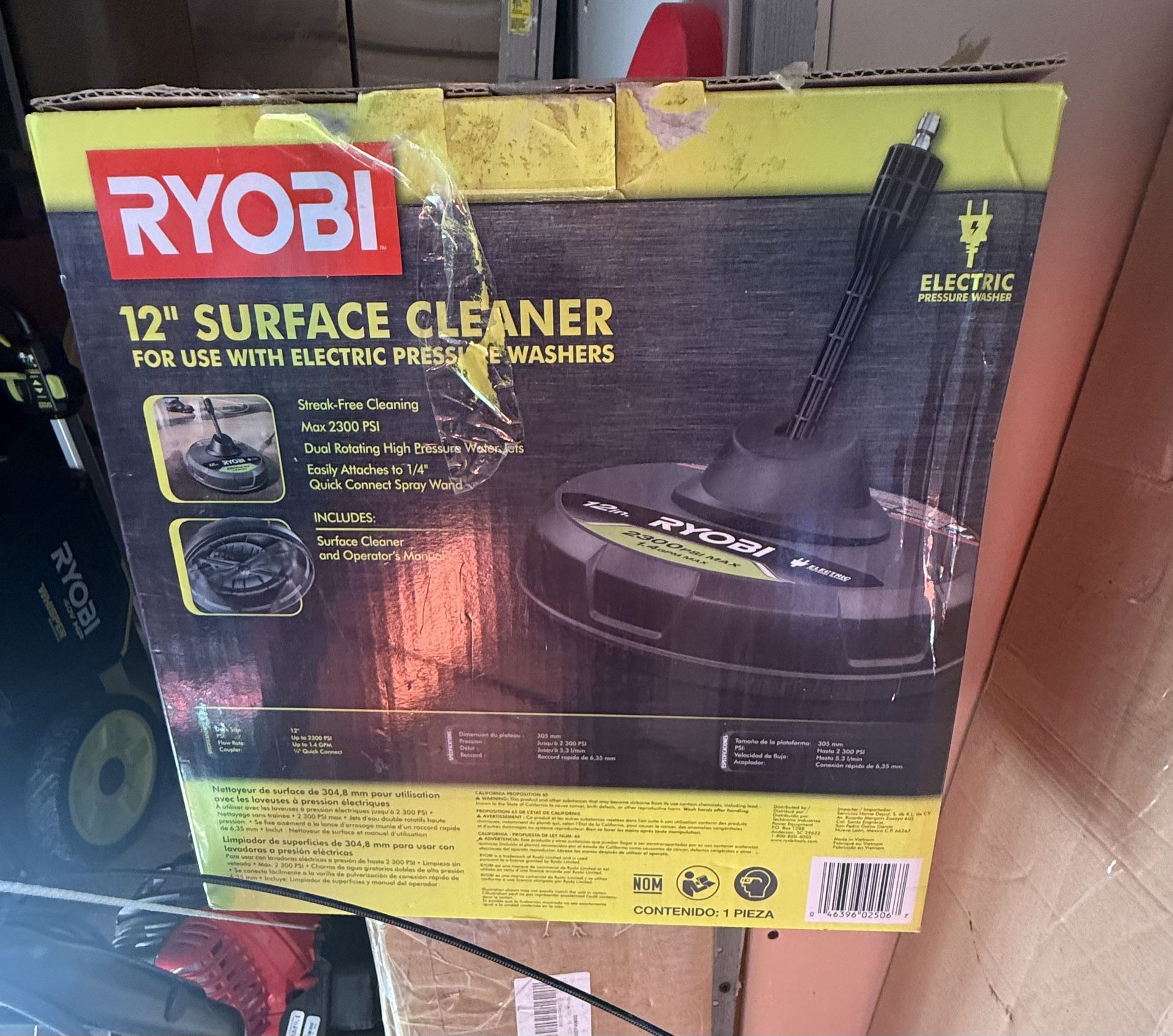 RYOBI 12 in. 2,300 PSI Electric Pressure Washers Surface Cleaner