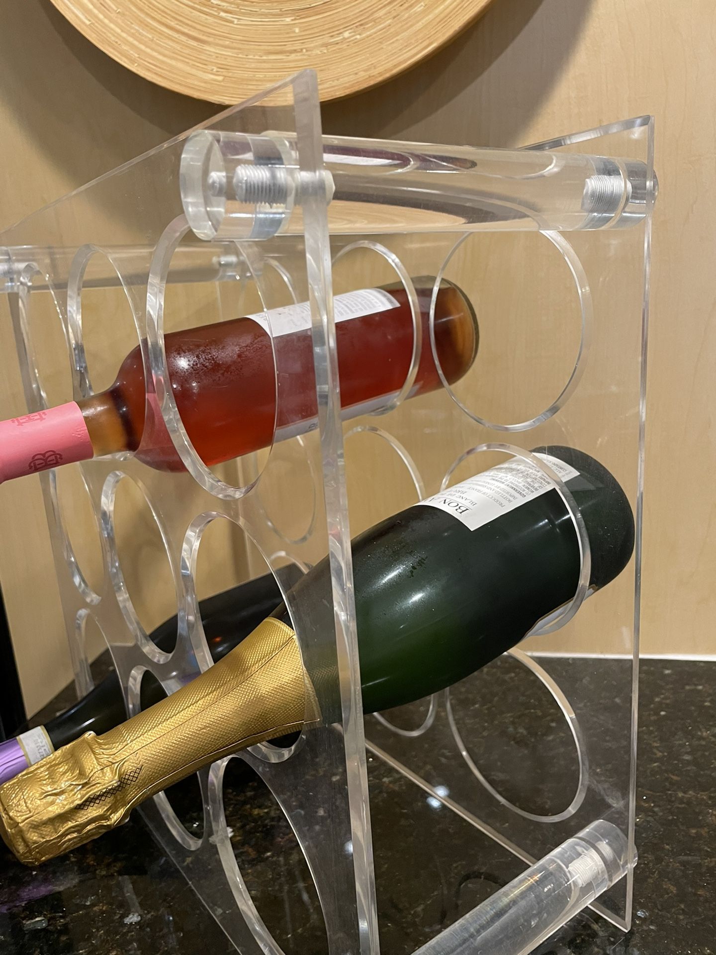 retro 70’s lucite 9 bottle wine rack