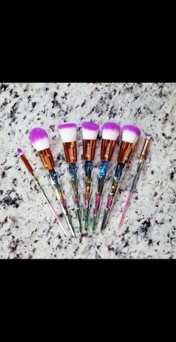 7pcs glitter makeup brush set