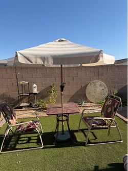 🔥FREE LOCAL DELIVERY!!Patio Set with Table, 2 Chairs, & Umbrella
