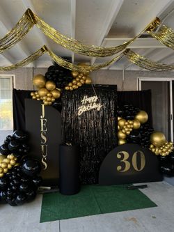 Balloon Garland , 50th Birthday 70th Birthday 30th Birthday 25th Birthday 21st Birthday Backdrops Party 