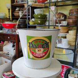 ENAMEL ADVERTISING BUCKET