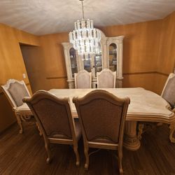 Michael Amini Monte Carlo Silver Snow Collection Luxury Furniture Dining Room Set