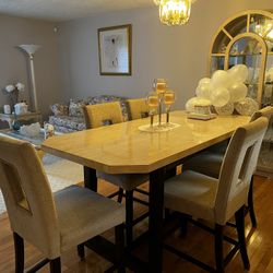 7-Piece Counter Height Dining Set: Table & 6 Chairs - $800
