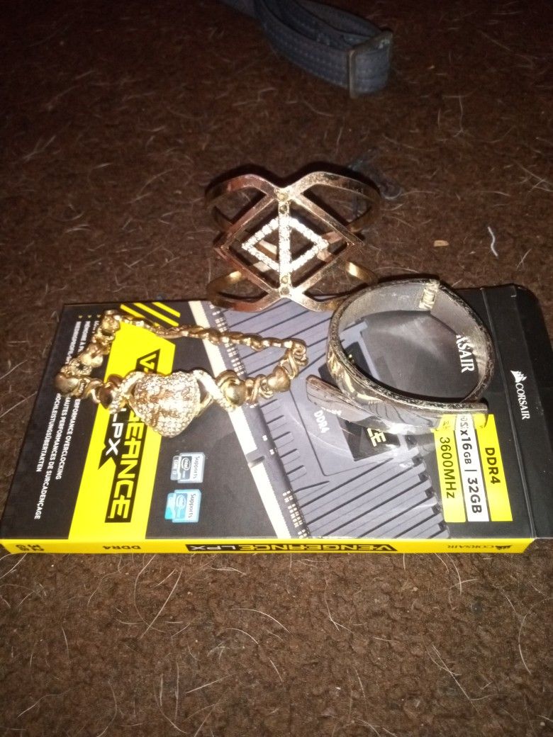 2 Cuff Bracelets And 1 Clamp Bracelet