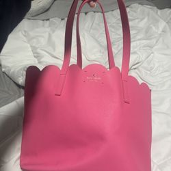 Scalloped Kate Spade Coral Pink Tote