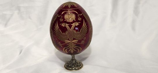 Collectible Russian Crystal Egg Double Headed Eagle