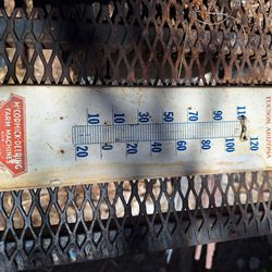 Antique Wood Backed Thermometer 