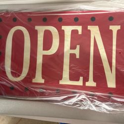 OPEN Rectangular Retro Sign 20 “ X 12” 
