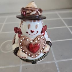 Villeroy & Boch 1748 Snowman Hinged Trinket Box 