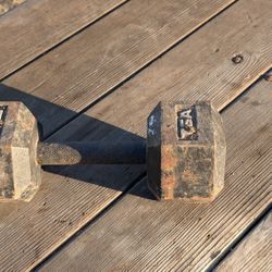 Vintage 25 lb Hex Dumbbell Free Weight - TDS Brand Workout Fitness Gear