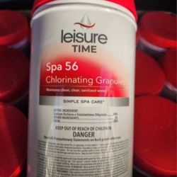 Leisure Time E5 Spa 56 Clorinating Granules for Spas and Hot Tubs. We have 12 containers, one container for 5 pounds. $250 for all 12 containers or on