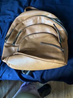 Tan Faux Leather Mini Backpack