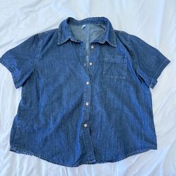 Denim short sleeve shirts free size