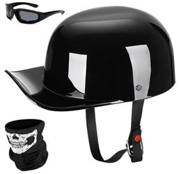 Baseball Motorcycle Helmet Half Cap for Bike Cruiser Chopper Moped Scooter- Dot Approved