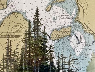Northwest Pass Topographical Map Signed Artwork