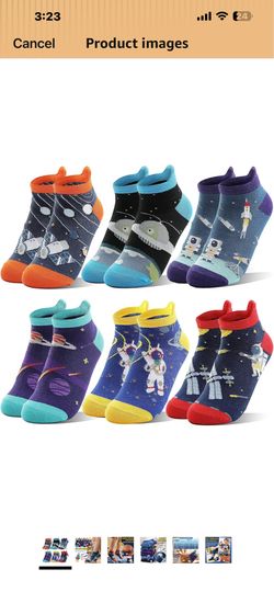 New 3-5T Welwoos Kids Boys Ankle Socks No Show Low Cut Funny Cute Cartoon Novelty Cotton Socks 6 Pairs