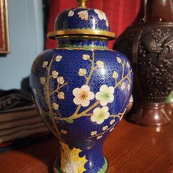 Cloisonne jar 11" x6"inches.