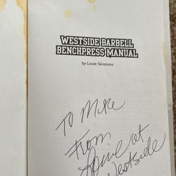 Autographed Westside Bench Press Manual