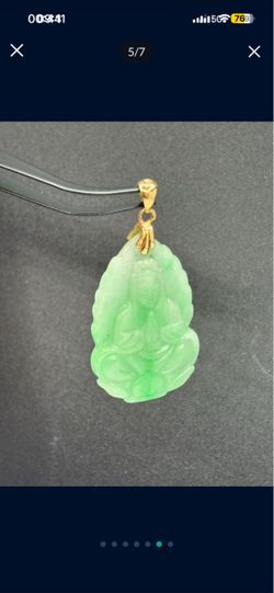 18k Gold Jade Buddha Pendant Necklace