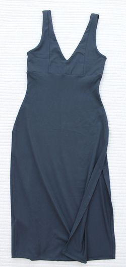 Abercrombie & Fitch Soft AF Collection Black Midi Dress with Side Slit Size XS NWT