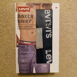 New Men's M 32-34 Levi's High Comfort Cotton Boxer Briefs 3 Pack