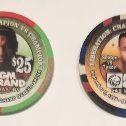 Tyson/Sheldon Fight Casino Chips (Set Of 2)