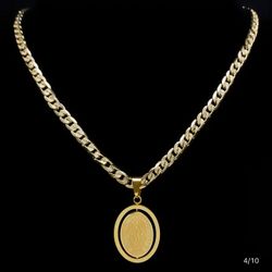 Gold Stainless Steel Virgin Mary Necklace With Pendant 