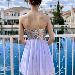 White homecoming/cocktail dress Silver sequence